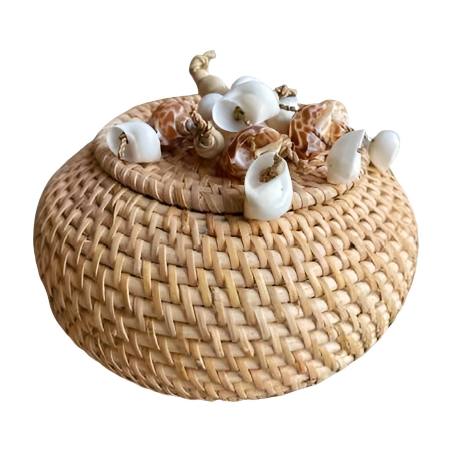 Rattan pot lid shell D15cm(80331)