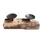 Candleholder low 2-cup teak