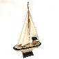 Boat with sail 35cm nat/bl (7503)