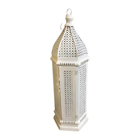 Lantern India white H76cm(80402)