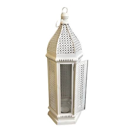 Lantern India white H76cm(80402)