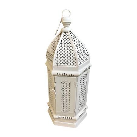 Lantern India white H60cm(80403)