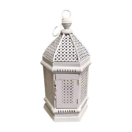 Lantern India white H52cm(80404)