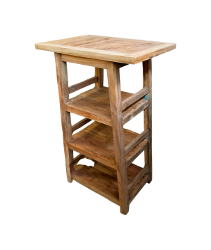 Teakhouten rek met 3 planken
