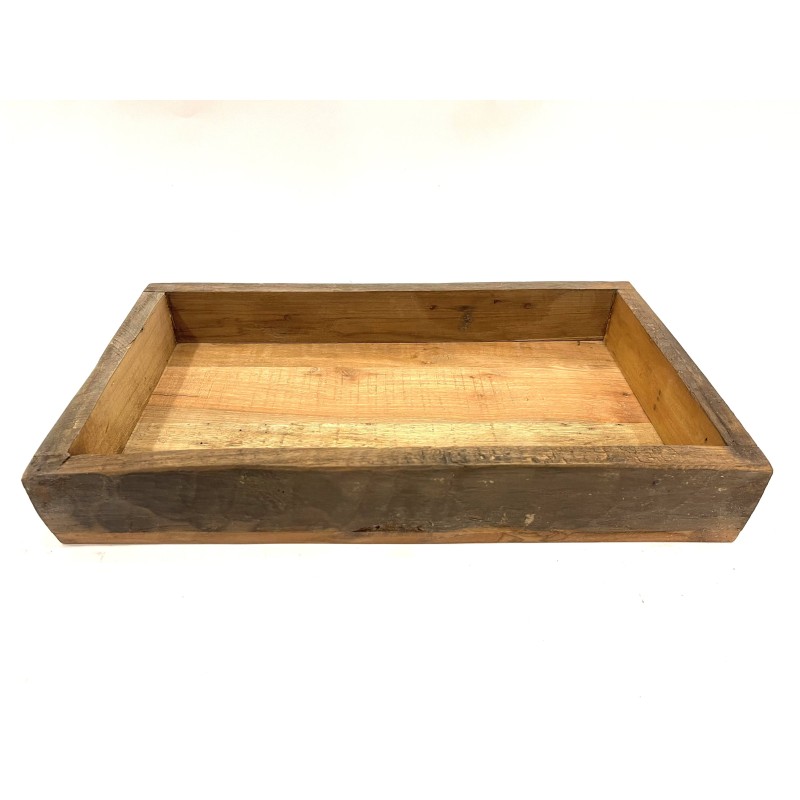 Tray old wood L 42x25 H6 cm (3733)