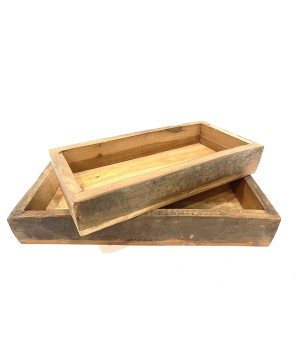 Tray old wood L 42x25 H6 cm (3733)