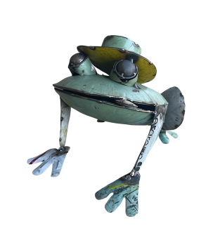 Frog with hat 32x33H24cm(80508)