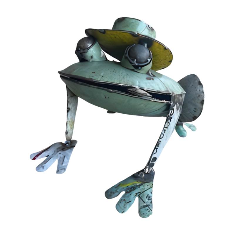 Frog with hat 32x33H24cm(80508)