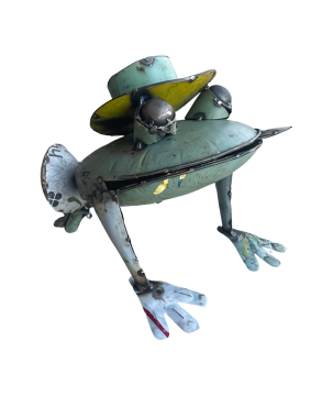 Frog with hat 32x33H24cm(80508)