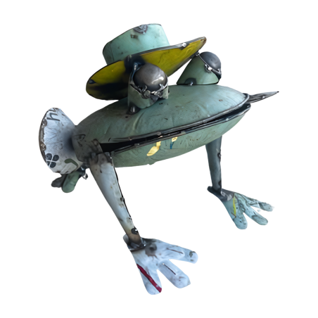 Frog with hat 32x33H24cm(80508)