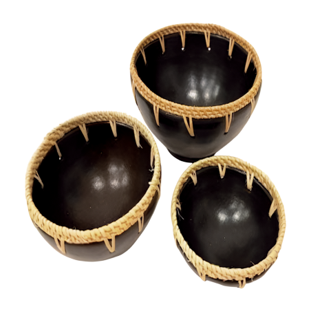 Bowl  S/3 ceramic black  (80111)