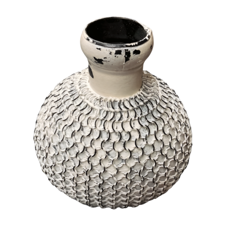 Vase mesh white M(80514)