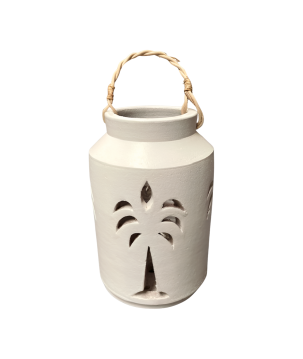 Lantern Palm white L H30cm (80220)
