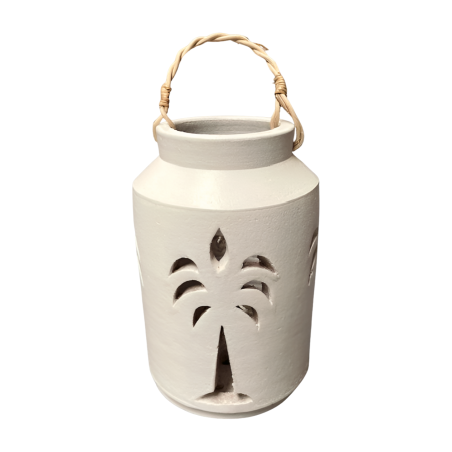 Lantern Palm white L H30cm (80220)