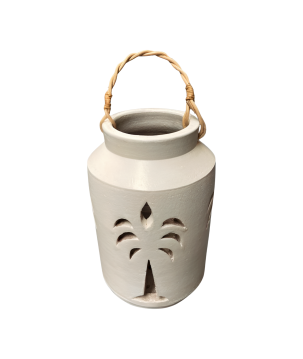Lantern Palm white L H30cm (80220)
