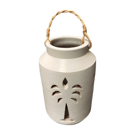 Lantern Palm white L H30cm (80220)