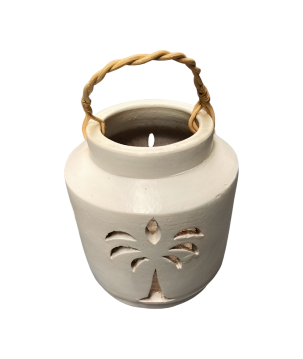 Lantern Palm white M H20cm (80221)