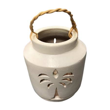 Lantern Palm white M H20cm (80221)