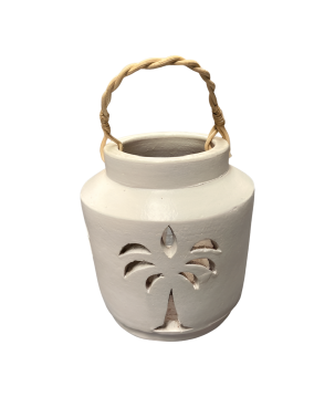 Lantern Palm white M H20cm (80221)