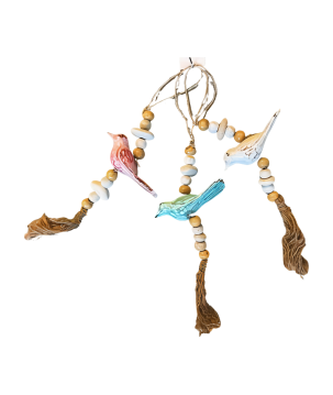 Hanging bird beads S/3 (80626)
