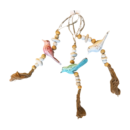 Hanging bird beads S/3 (80626)