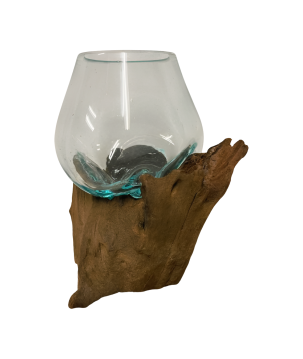 Glas on wood 10cm(80574)