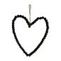 Heart beads black 40x35cm(80563)