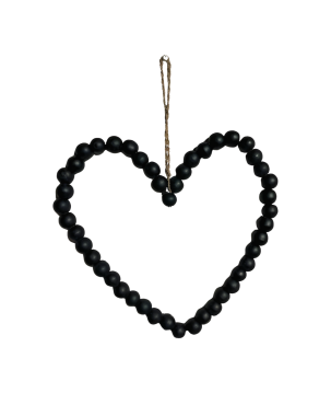 Heart beads black 25x35cm (80560)