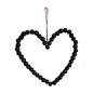 Heart beads black 25x35cm (80560)