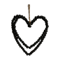Heart beads black 25x35cm (80560)