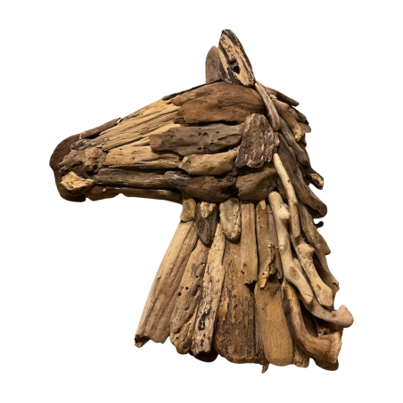 Horse head driftw. hang 50cm(80529)