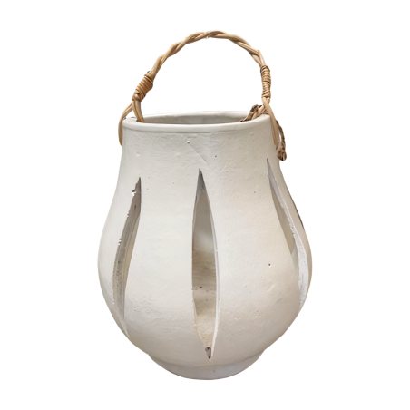 Lantern white 23xH26cm(80451)