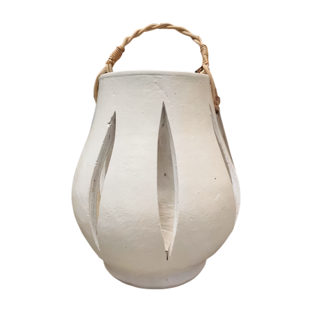 Lantern white 23xH26cm(80451)