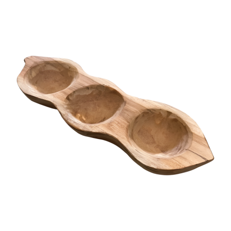 Bowl 3-compartments teak(3176)