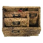 Wooden organizer raw wood(5476) 34x13H25cm
