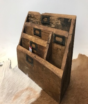Wooden organizer raw wood(5476) 34x13H25cm