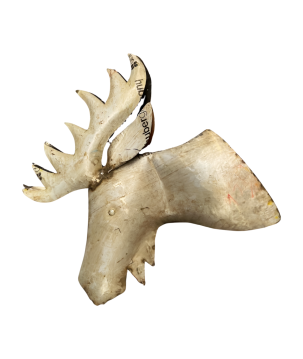 Moose wallhanger 50x60cm red and grey/green colour (7977)