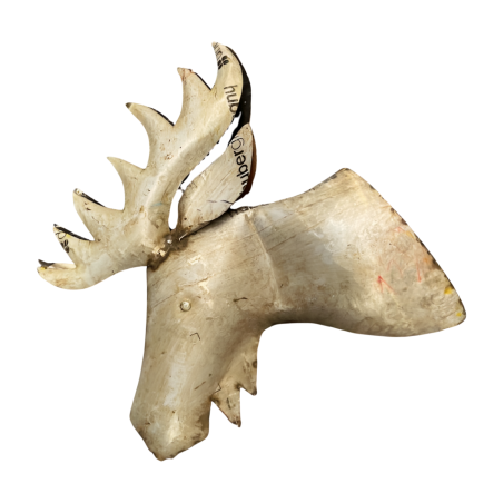 Moose wallhanger 50x60cm red and grey/green colour (7977)