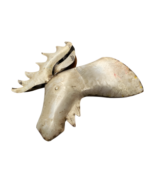 Moose wallhanger 50x60cm red and grey/green colour (7977)