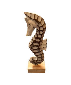 Seahorse brown white H25cm(7258)