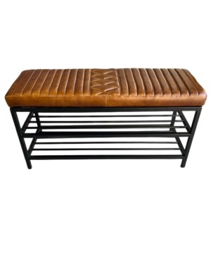 Bench leather  90x31H47cm(3564)