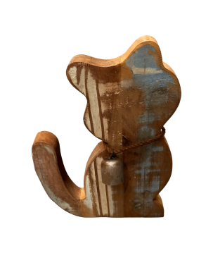 Cat old wood S H28cm(5816)