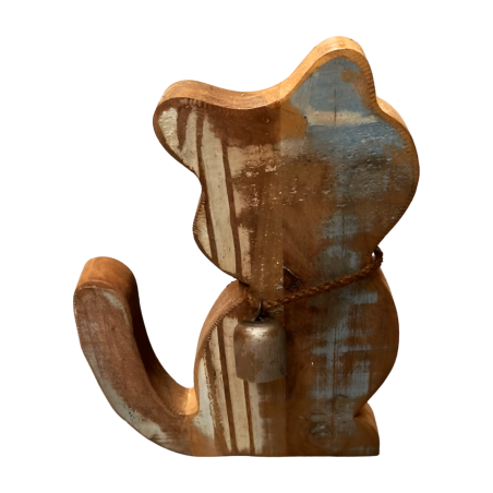 Cat old wood S H28cm(5816)