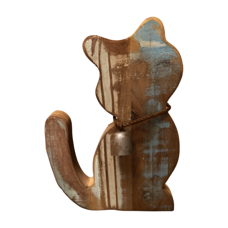 Cat old wood S H28cm(5816)