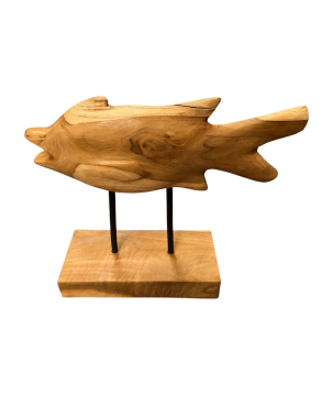 Fish teak Su 35x12H30cm(80337)