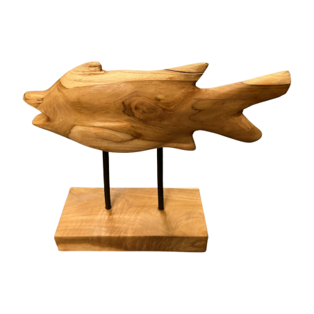 Fish teak Su 35x12H30cm(80337)