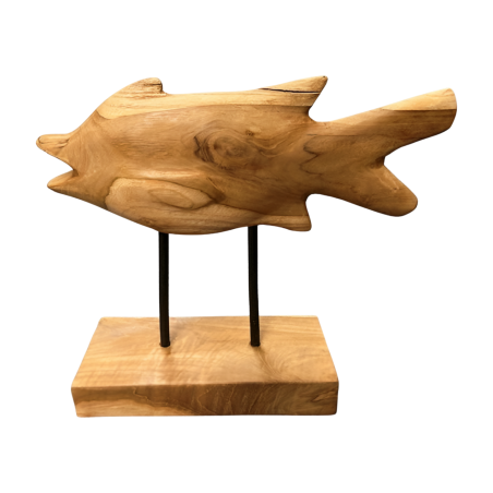 Fish teak Su 35x12H30cm(80337)
