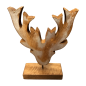 Reindeer head on stand recycled wood(5649)