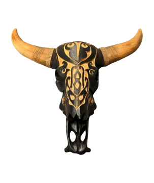 Skull carving black  (80280)