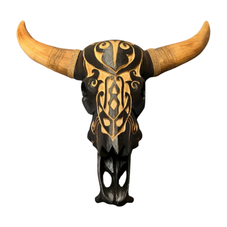 Skull carving black  (80280)